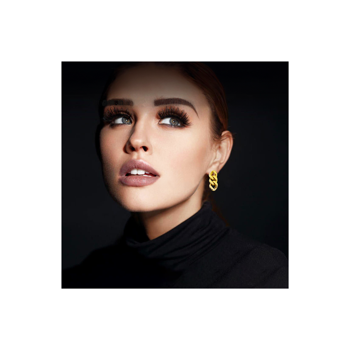 ER160G B.Tiff High Polish Gold Cuban Link Earrings by B.Tiff New York