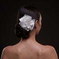 Elegant White Flower Bridal Hair Comb