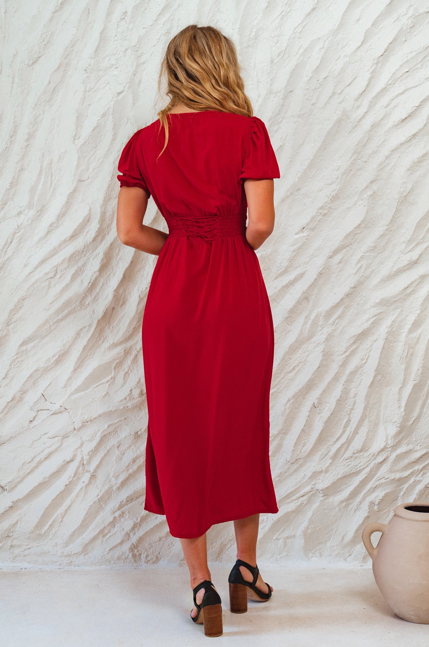 Emilia Button Down Midi Dress by Bali ELF