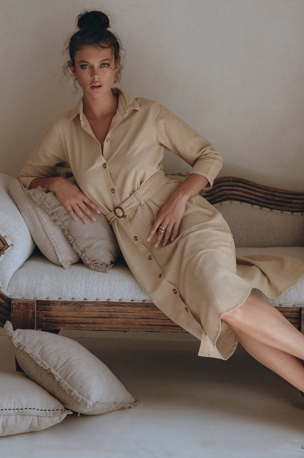 Essence Shirt Linen Dress by Bali Lane