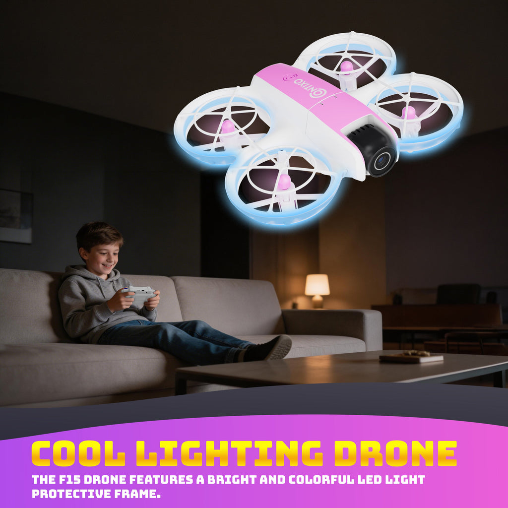 Contixo F15 Astro Mini Drone With 2.4" Screen Remote – 720P HD Camera, Live Video Display, Optical Flow Hover, One-Key Takeoff/Landing, 360° Stunts, 2 Batteries, Beginner Drone for Kids & Adults