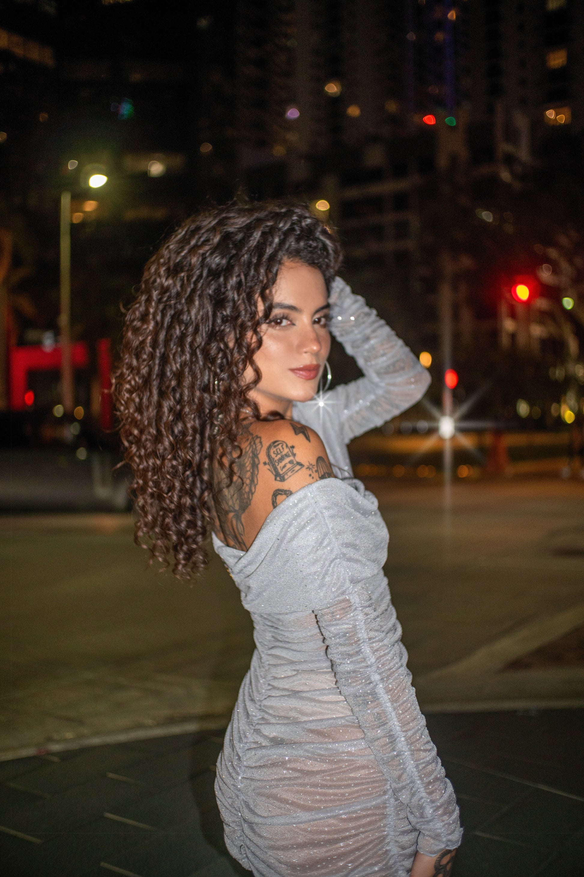 Jazba Shiny Dress Silver by Lonarc Endless Summer