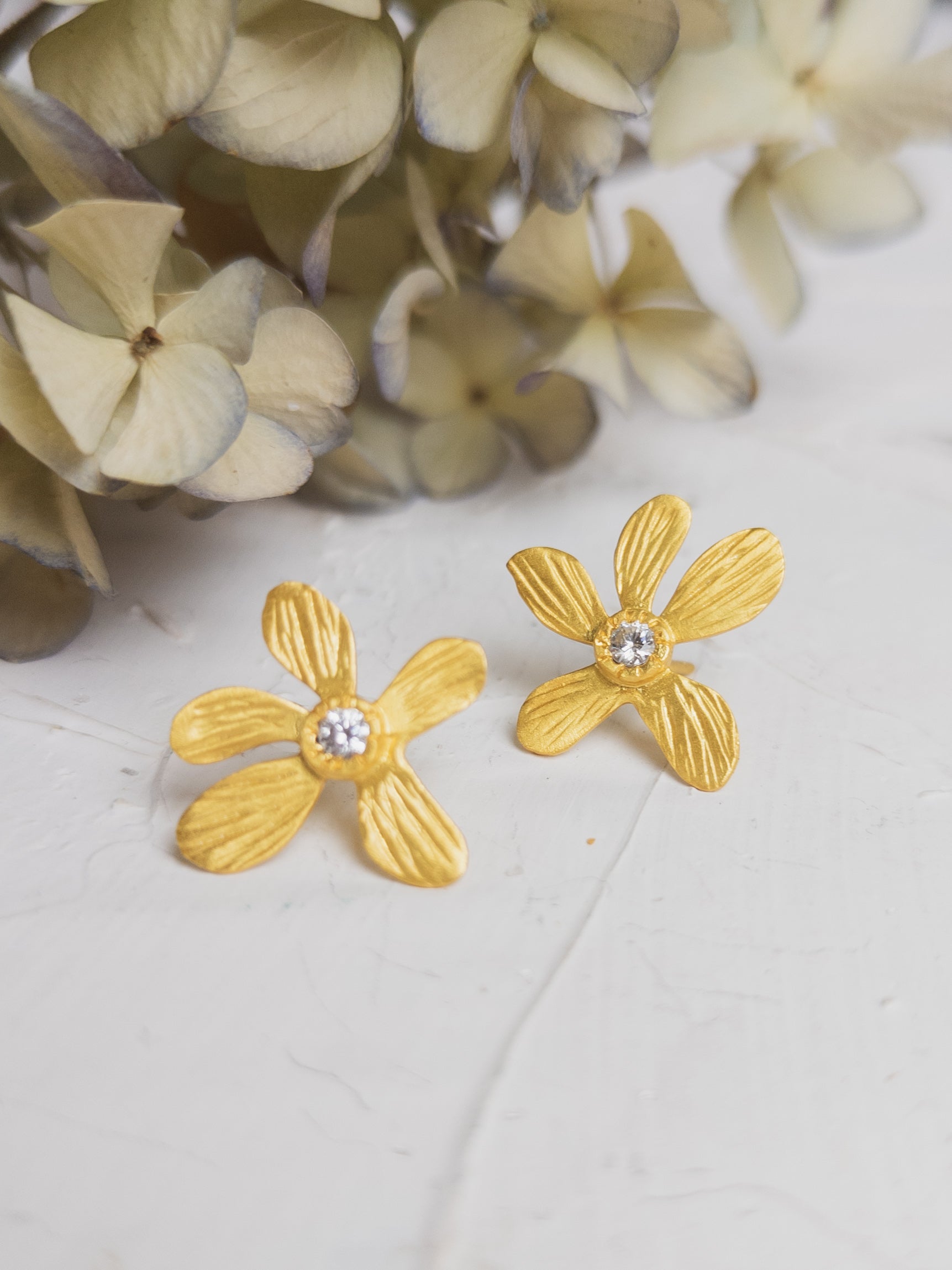 Five Petal Wild Flower Earrings by Ash & Rose