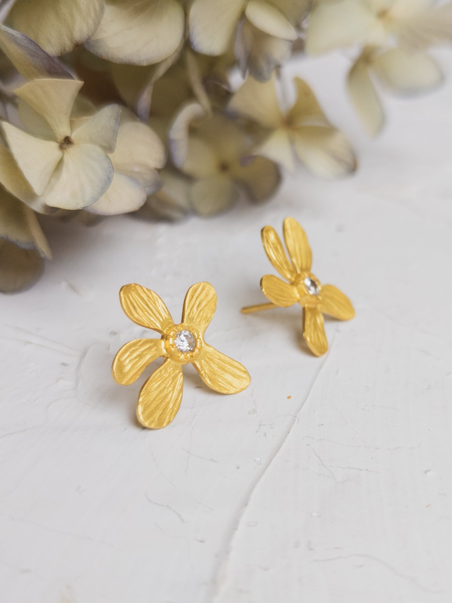 Five Petal Wild Flower Earrings by Ash & Rose