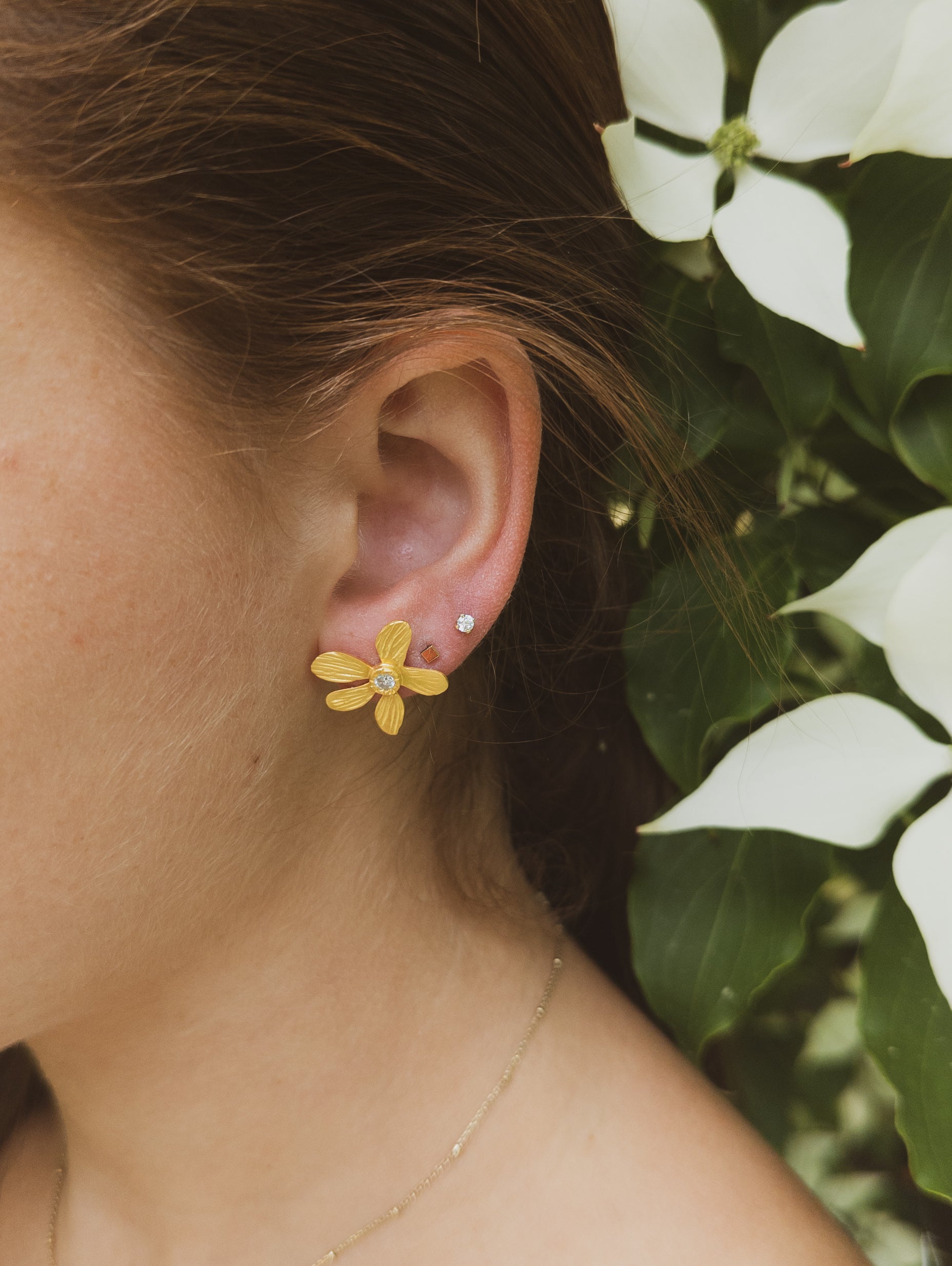 Five Petal Wild Flower Earrings by Ash & Rose