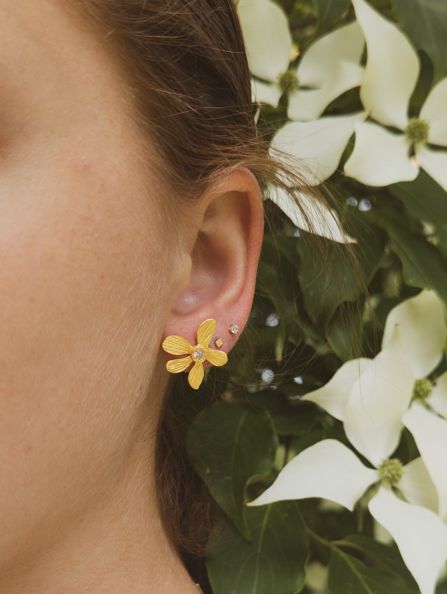 Five Petal Wild Flower Earrings by Ash & Rose