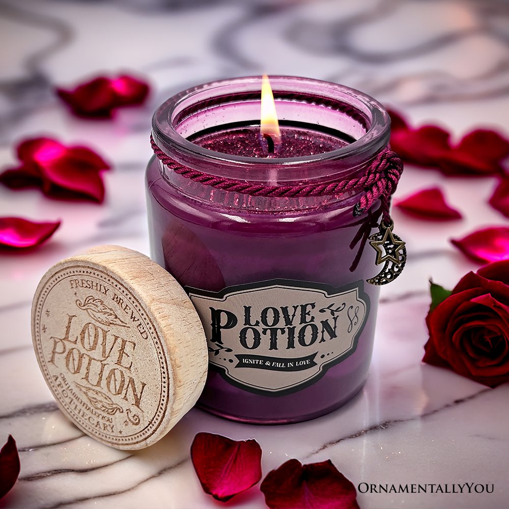 Love Potion Romantic Candle, Valentine Decor Candles OrnamentallyYou 