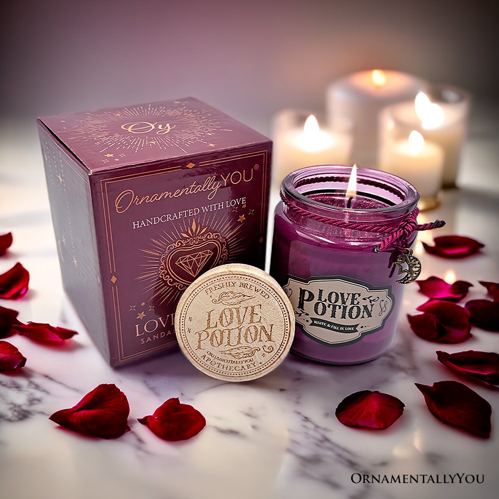 Love Potion Romantic Candle, Valentine Decor Candles OrnamentallyYou 