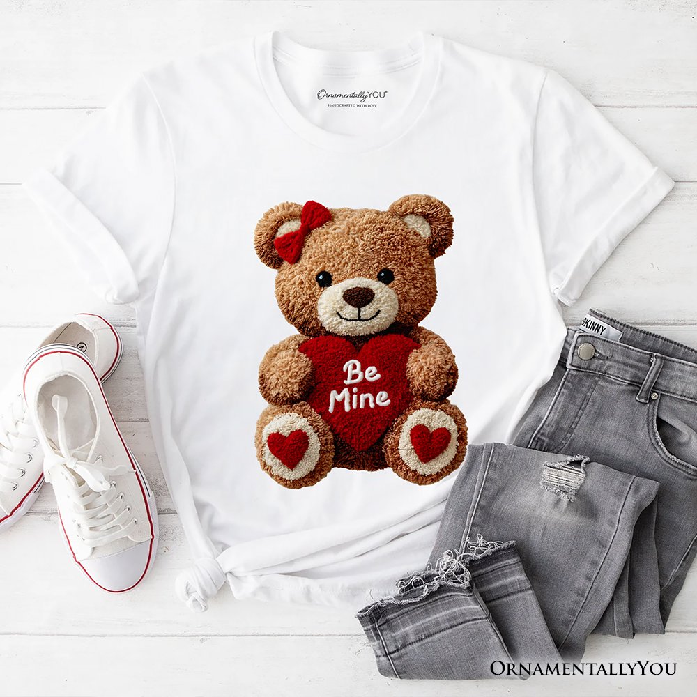 Cute Bear Toy Be Mine Valentine T-Shirt, Love Coquette Tee T-Shirts OrnamentallyYou White XS 
