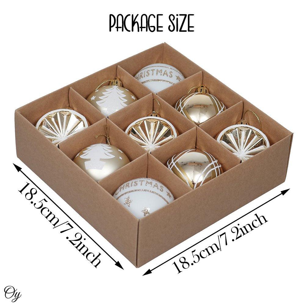Elegant Gold and Glitter 9 Piece Christmas Ornament Set Ornament Bundle Guangdong Eagle Gifts Co., Ltd. 