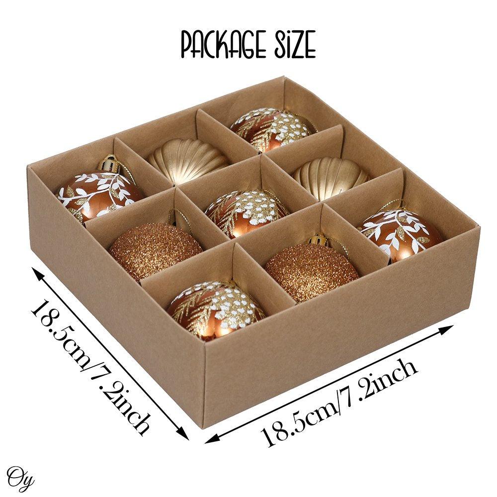 Fall Inspired Bronze Gold 9 Piece Christmas Ornament Bauble Bundle Ornament Bundle Guangdong Eagle Gifts Co., Ltd. 