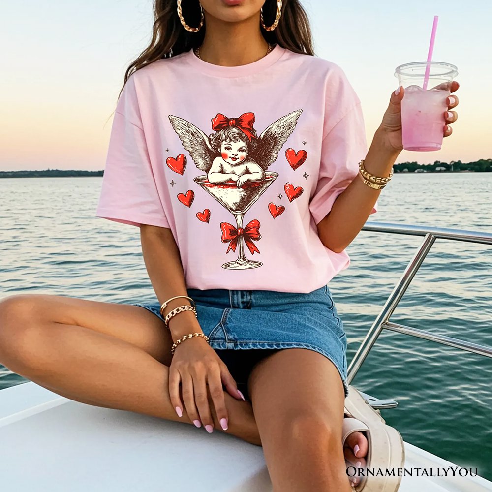 Retro Coquette Cupid Valentine T-Shirt, Galentine Tee T-Shirts OrnamentallyYou 