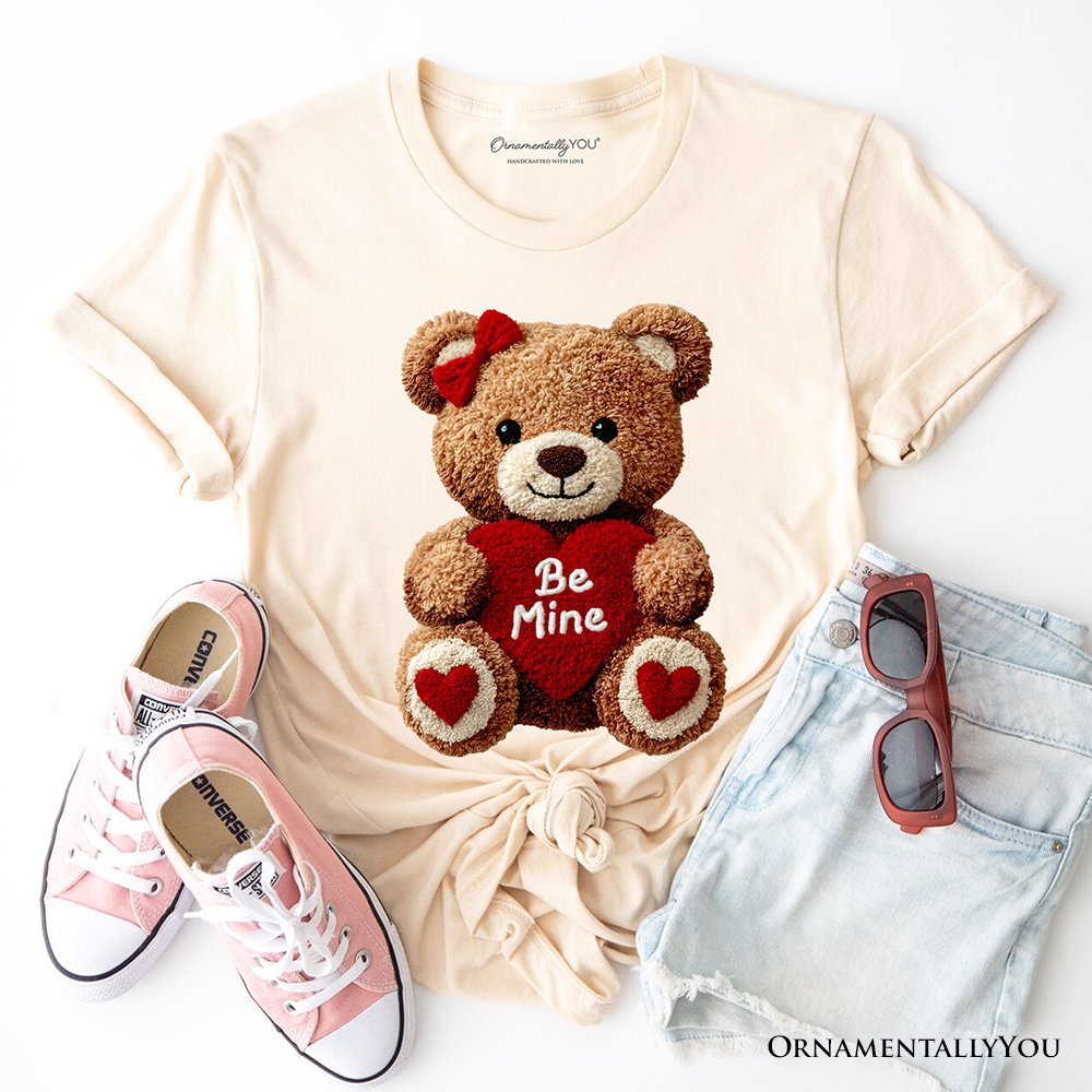 Cute Bear Toy Be Mine Valentine T-Shirt, Love Coquette Tee T-Shirts OrnamentallyYou Natural XS 