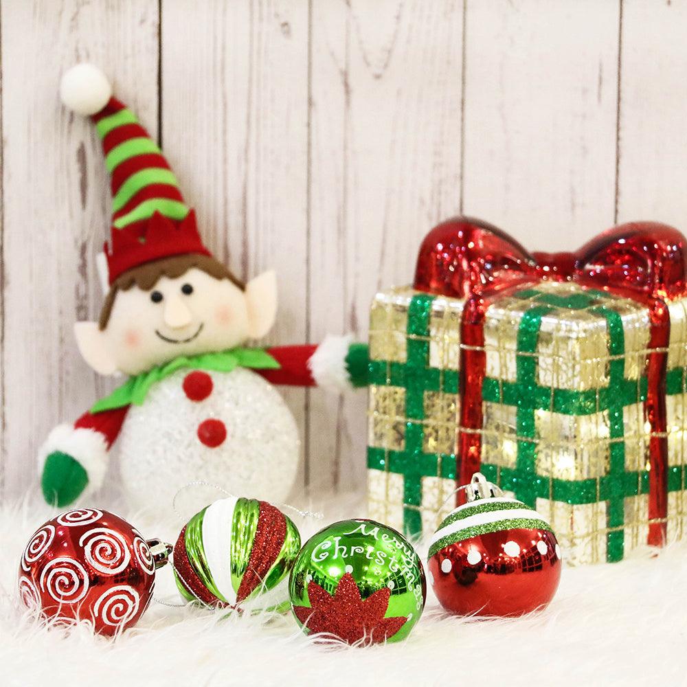 Elf Theme Christmas Ornament Set, 9 Baubles Green and Red Ornament Bundle Guangdong Eagle Gifts Co., Ltd. 