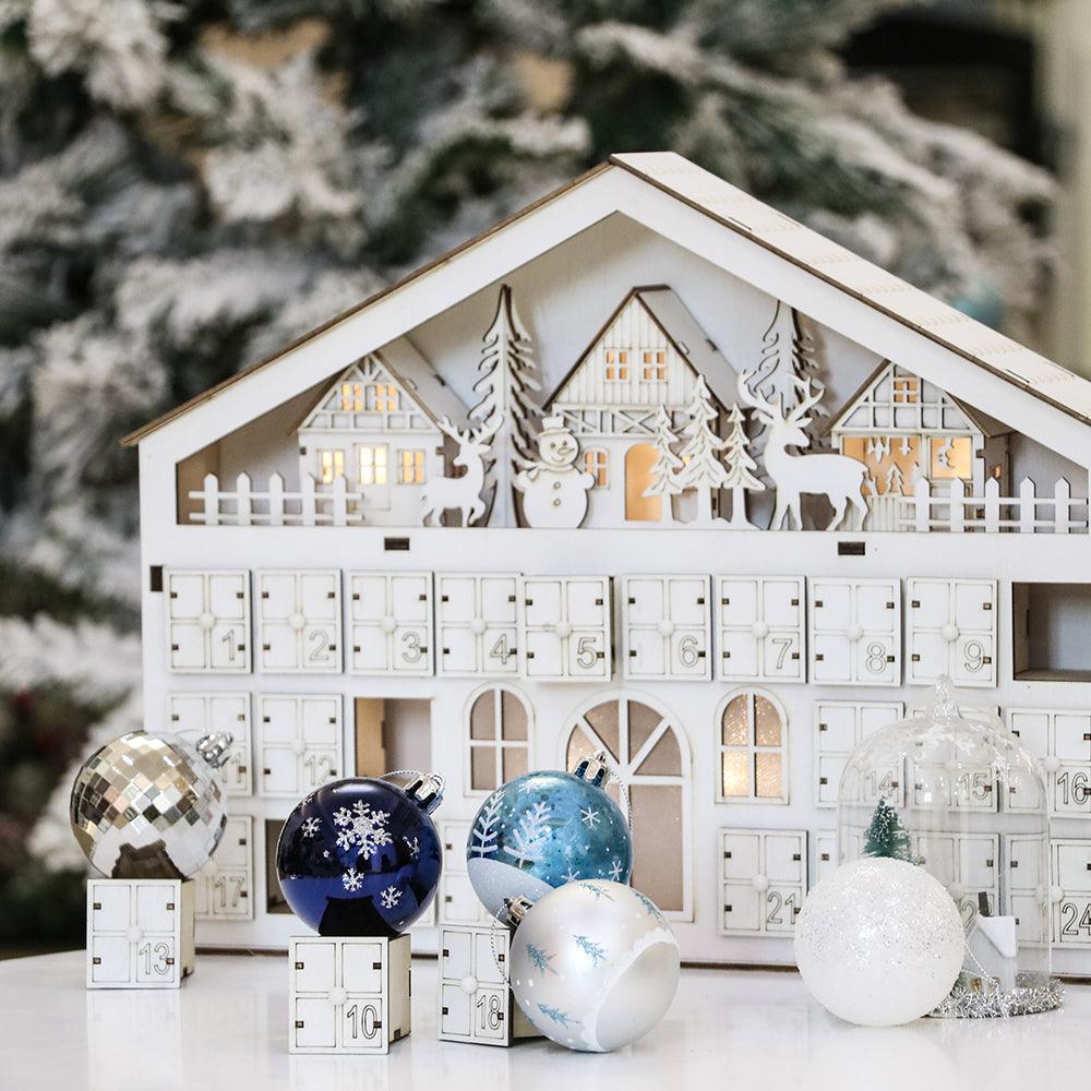 Elegant Blue Winter Theme Christmas Ornament Bundle, 9 Piece Snow and Tree Baubles Ornament Bundle Guangdong Eagle Gifts Co., Ltd. 
