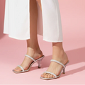 Evara - Silver Kitten Heels