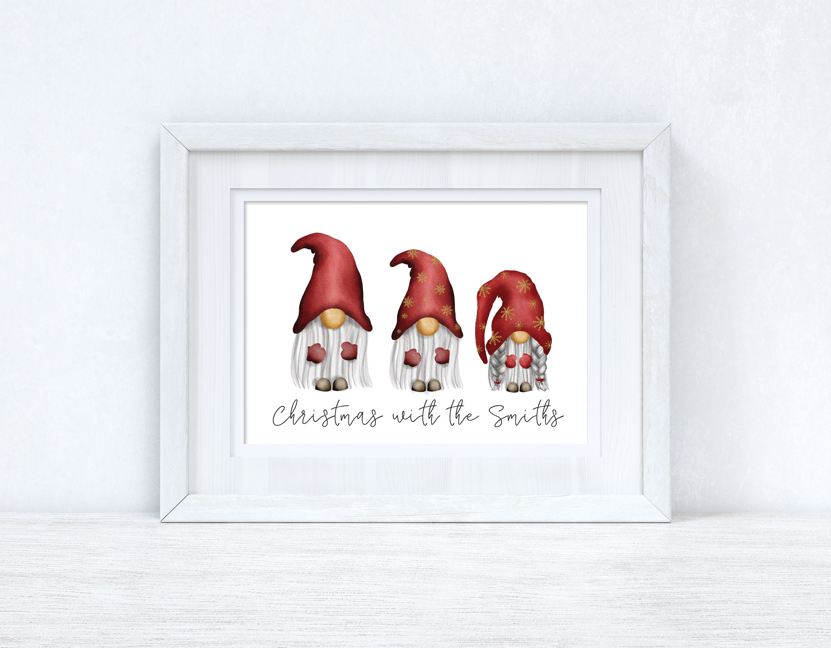 Personalised Gnomes Family Wording Christmas Seasonal Wall Home Decor Print by WinsterCreations™ Official Store