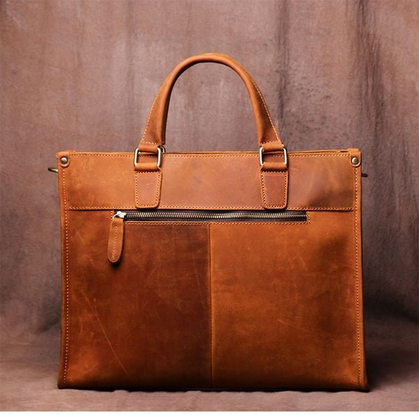The Dagmar Leather Briefcase | Vintage Leather Messenger Bag by STEEL HORSE LEATHER