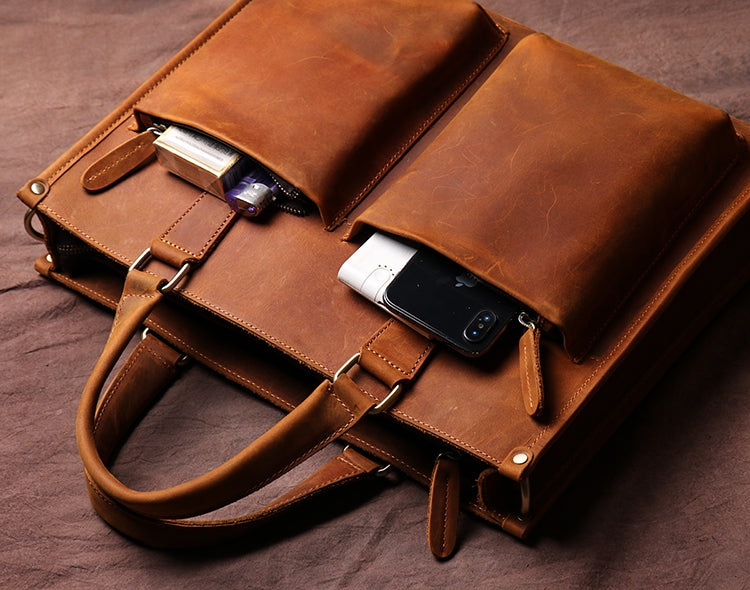 The Dagmar Leather Briefcase | Vintage Leather Messenger Bag by STEEL HORSE LEATHER