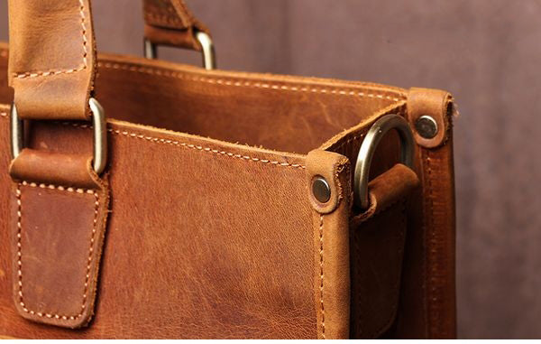 The Dagmar Leather Briefcase | Vintage Leather Messenger Bag by STEEL HORSE LEATHER