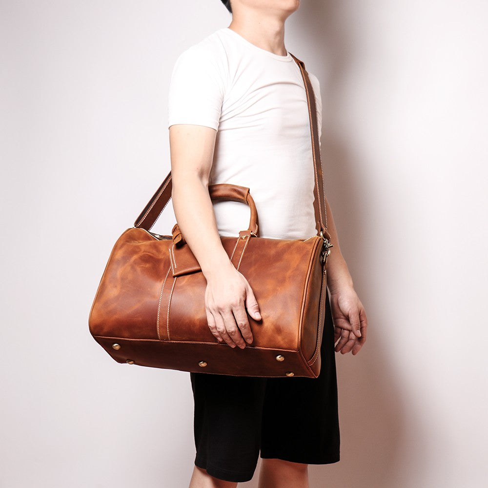 The Brandt Weekender | Small Leather Duffle Bag by STEEL HORSE LEATHER
