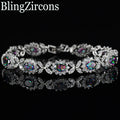 Crystal Flower Silver Plated Bracelet
