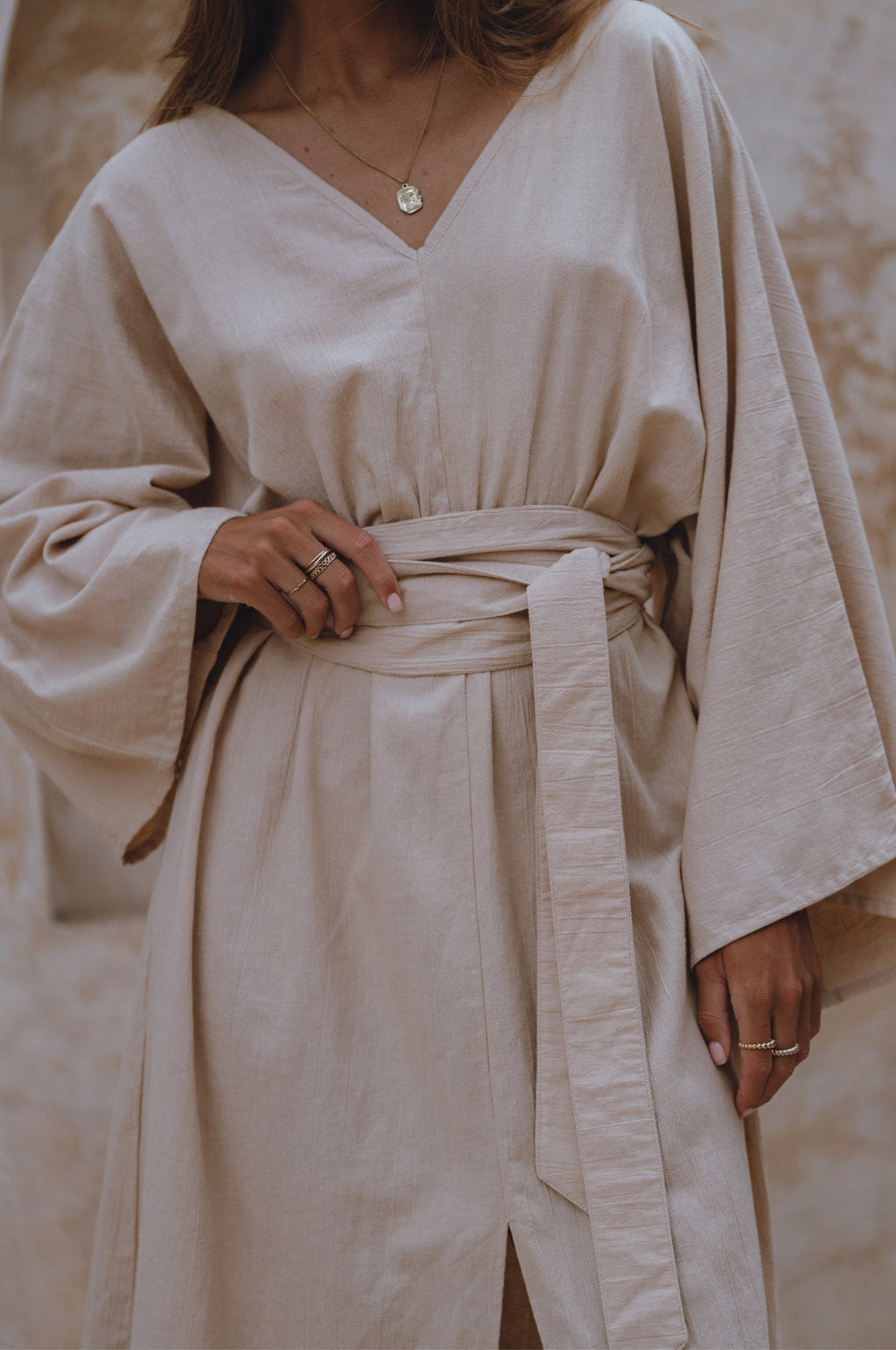 Hana Linen Kimono Dress by Bali Lane