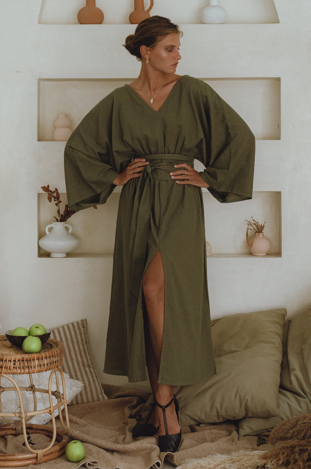 Hana Linen Kimono Dress by Bali Lane