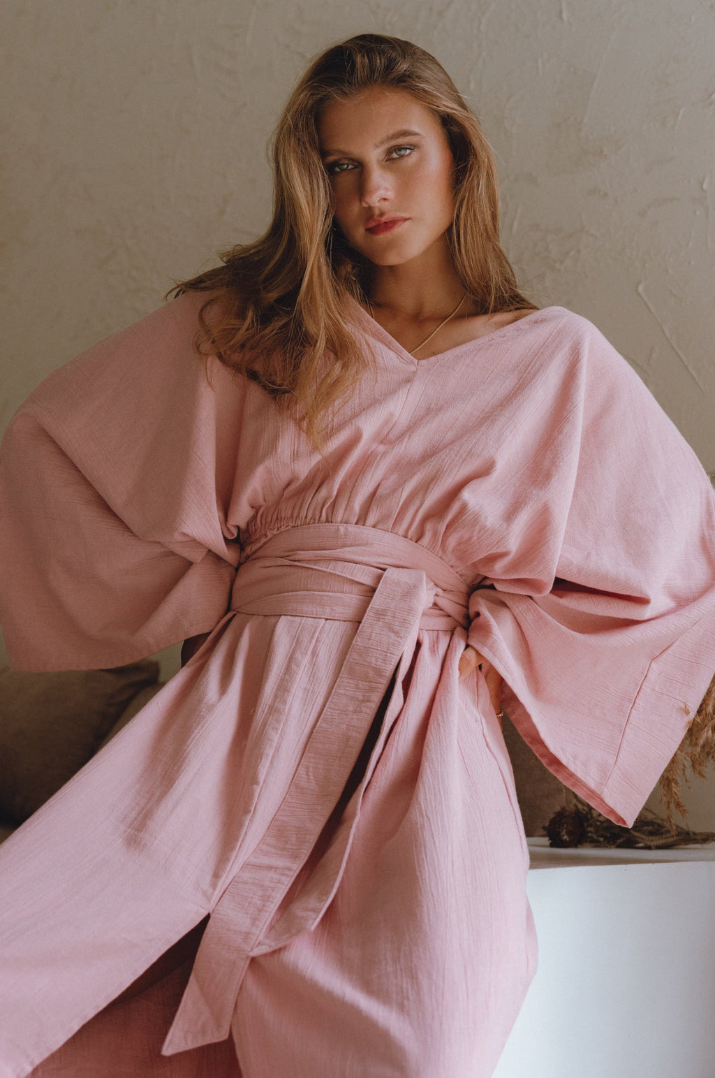 Hana Linen Kimono Dress by Bali Lane