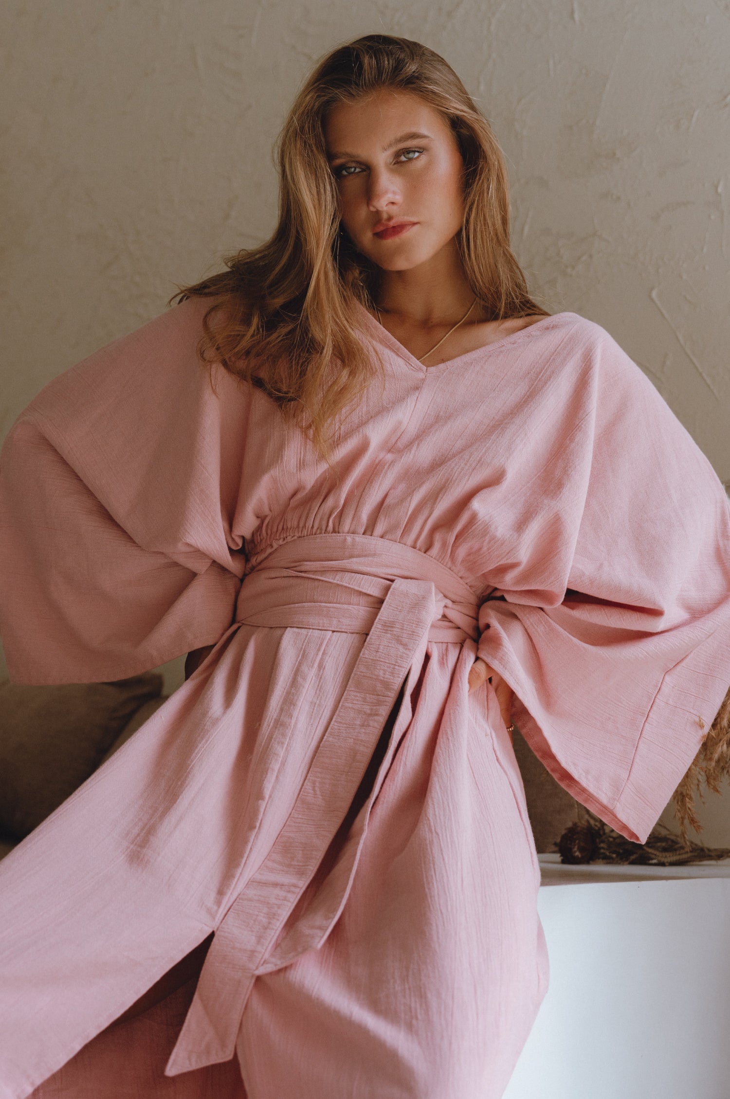 Hana Linen Kimono Dress by Bali Lane