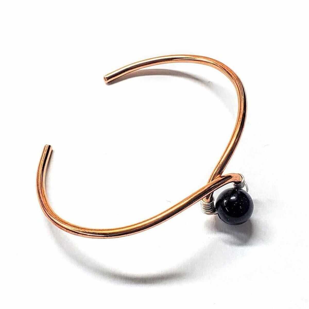 Copper Silver Ribbon Child Abuse Awareness Teardrop Bangle