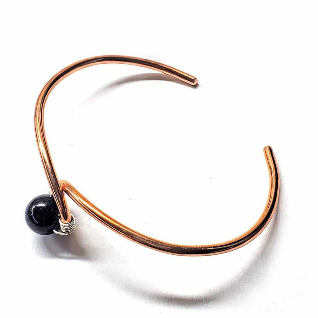 Copper Silver Ribbon Child Abuse Awareness Teardrop Bangle