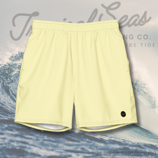 Men's Yellow Eco Board Shorts - Sustainable Swimwear from Tropical Seas Clothing 