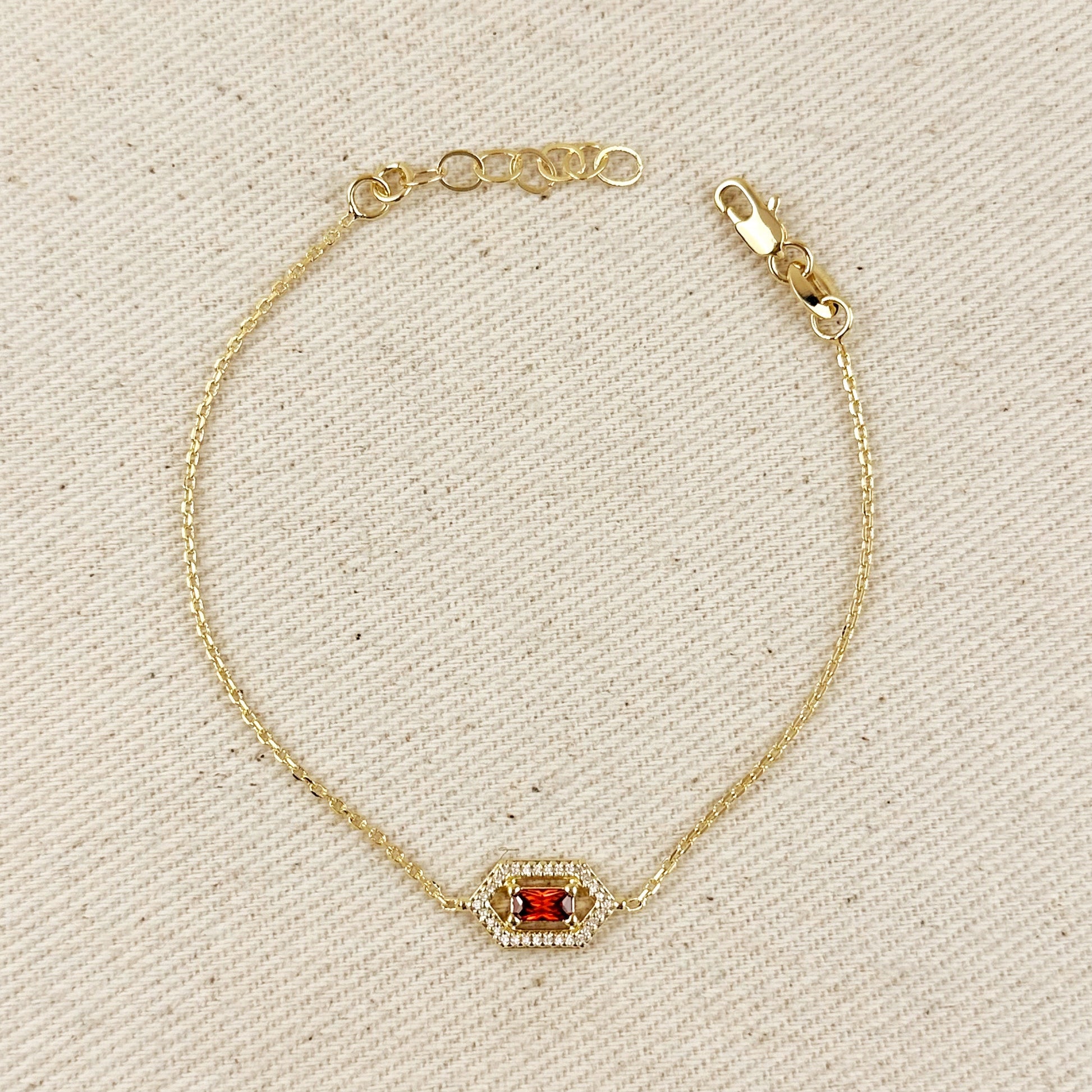 18k Gold Filled Fancy Birthstone Bracelet by GoldFi