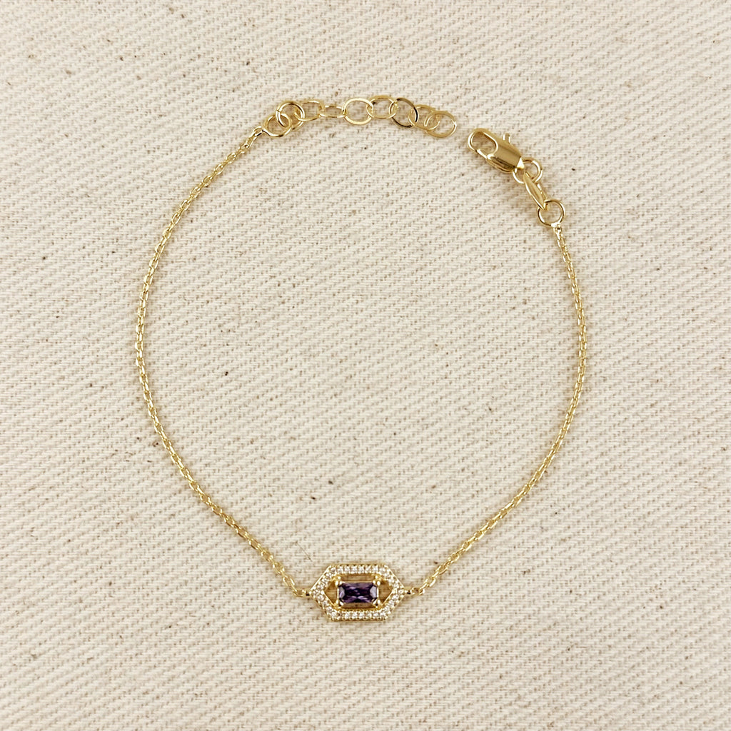 18k Gold Filled Fancy Birthstone Bracelet by GoldFi