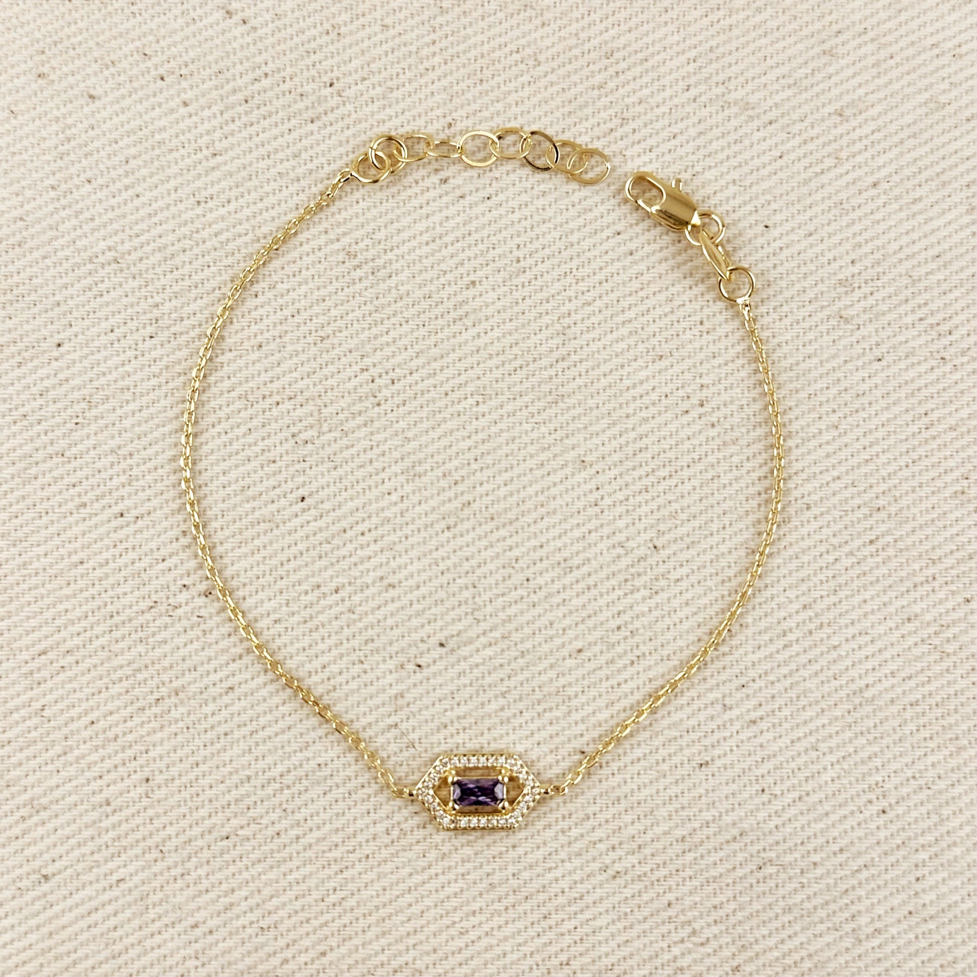 18k Gold Filled Fancy Birthstone Bracelet by GoldFi