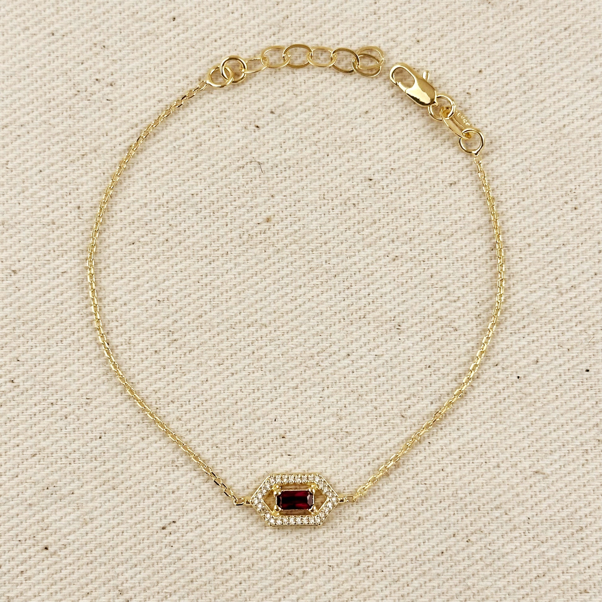 18k Gold Filled Fancy Birthstone Bracelet by GoldFi