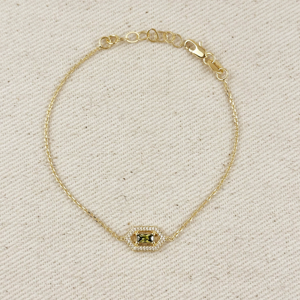 18k Gold Filled Fancy Birthstone Bracelet by GoldFi