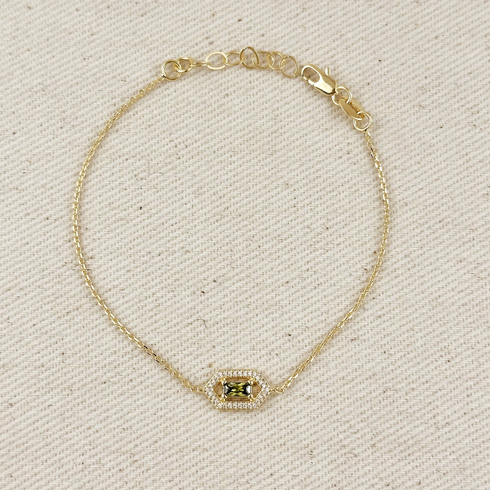 18k Gold Filled Fancy Birthstone Bracelet by GoldFi