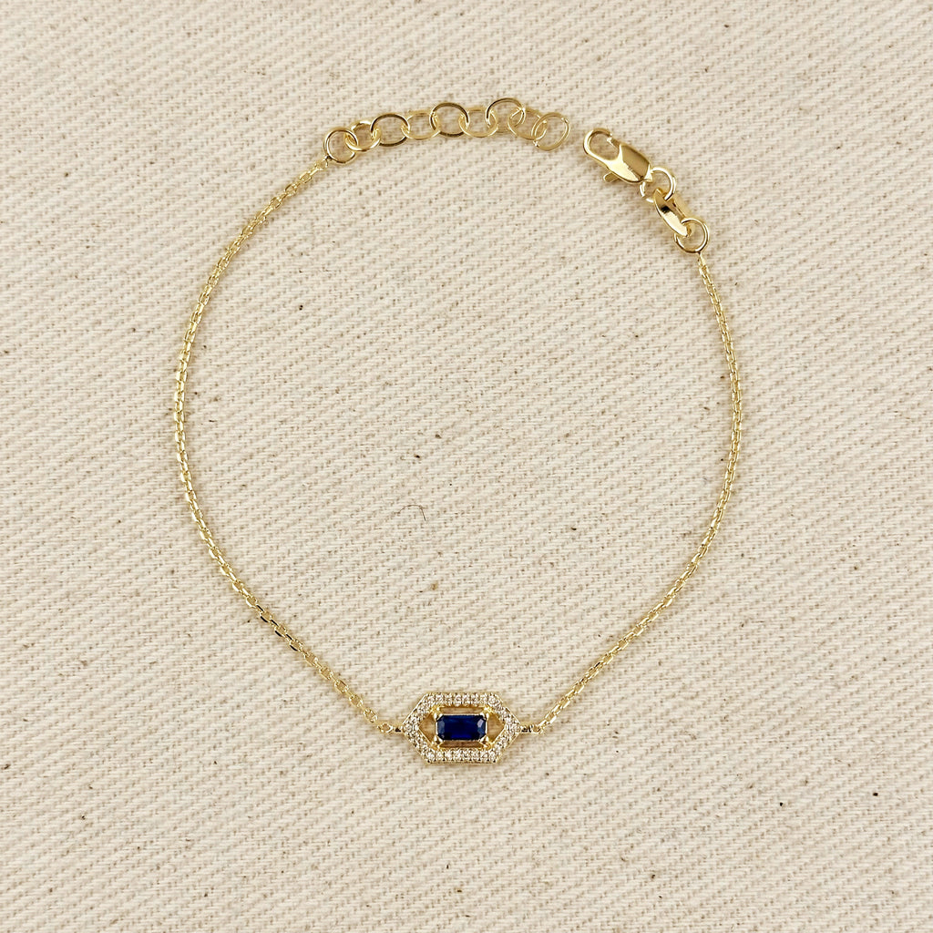 18k Gold Filled Fancy Birthstone Bracelet by GoldFi
