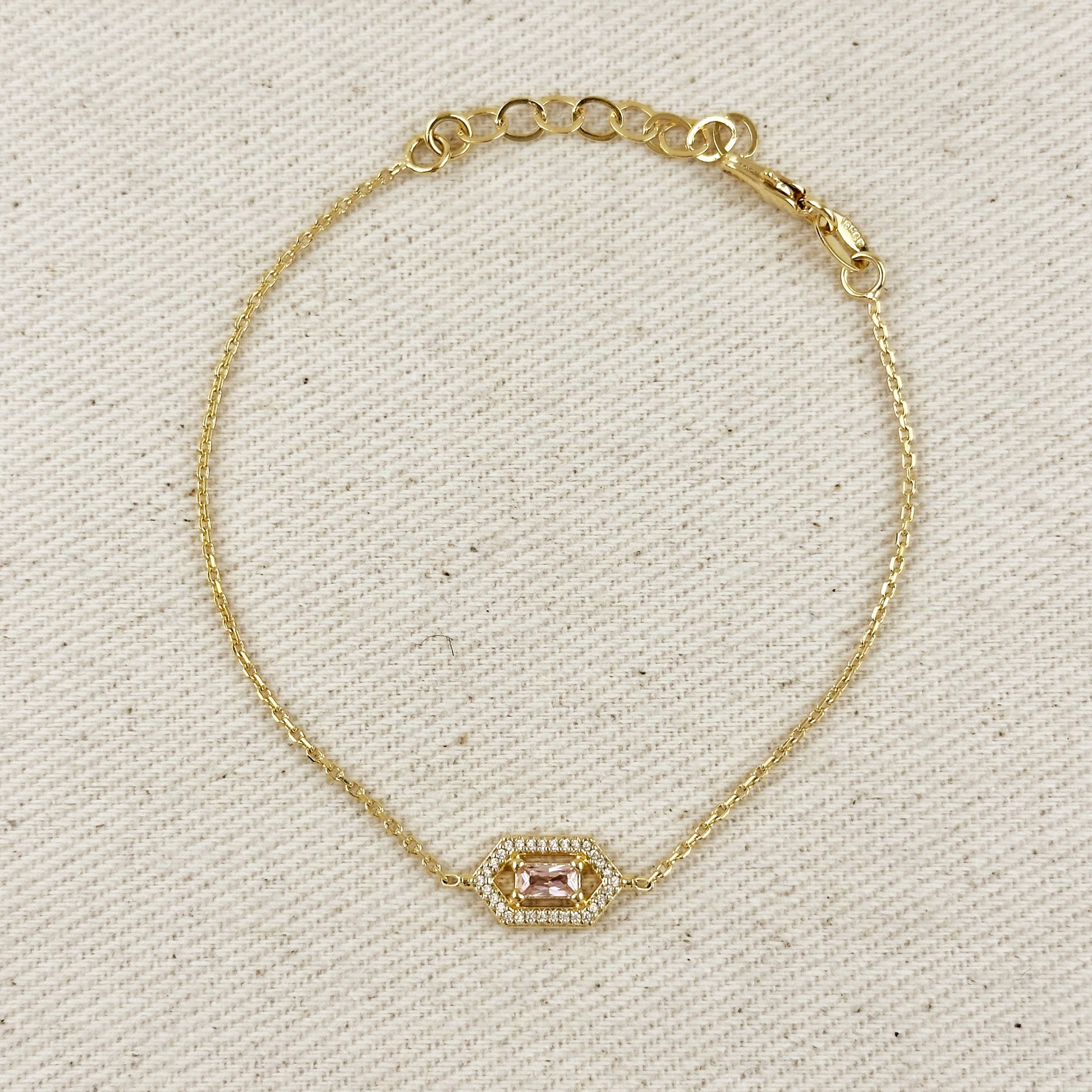 18k Gold Filled Fancy Birthstone Bracelet by GoldFi