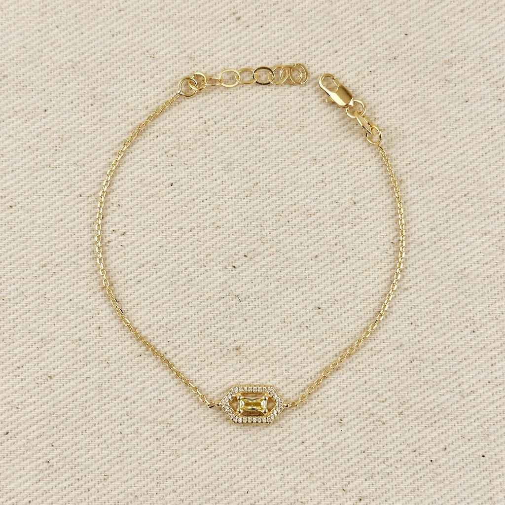 18k Gold Filled Fancy Birthstone Bracelet by GoldFi