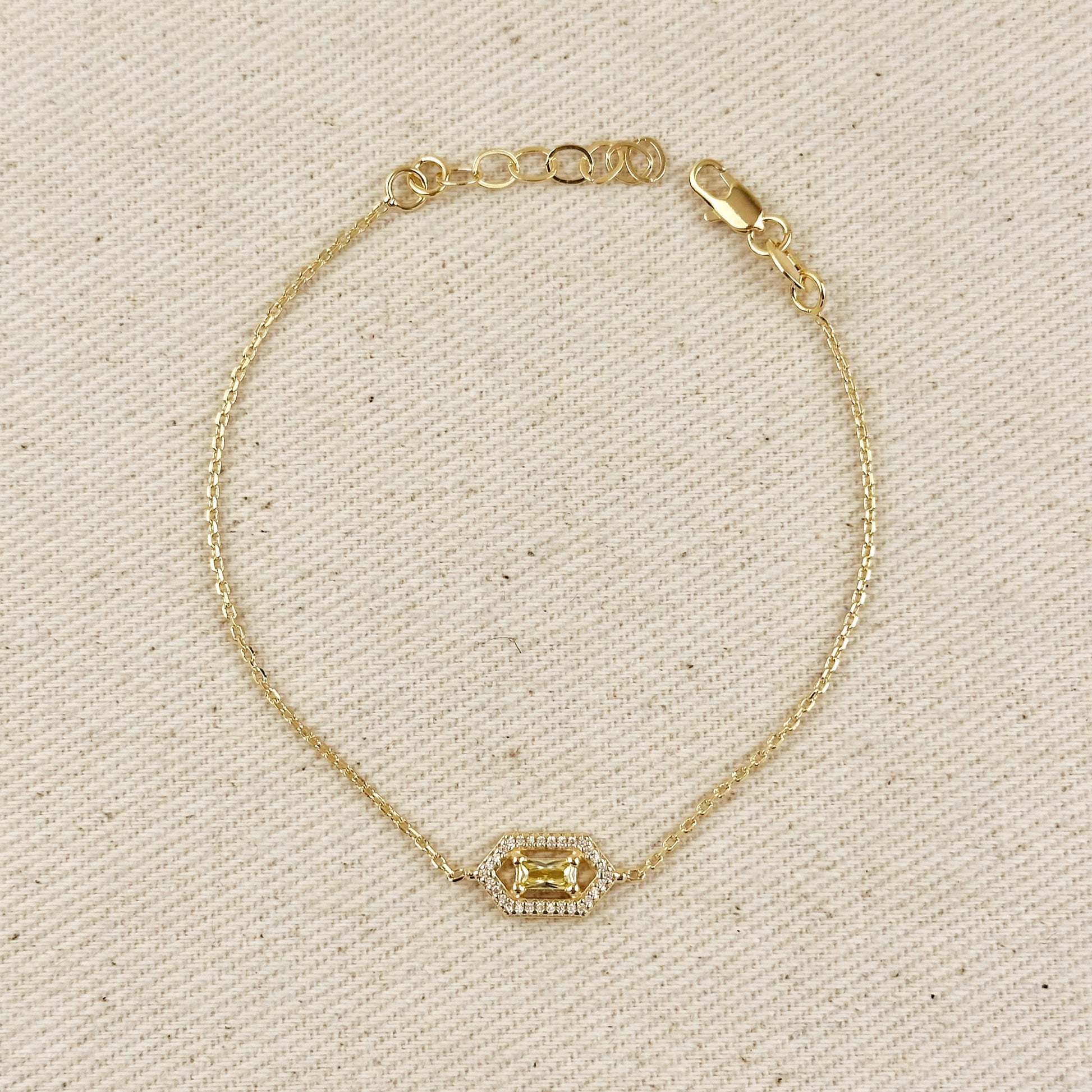 18k Gold Filled Fancy Birthstone Bracelet by GoldFi