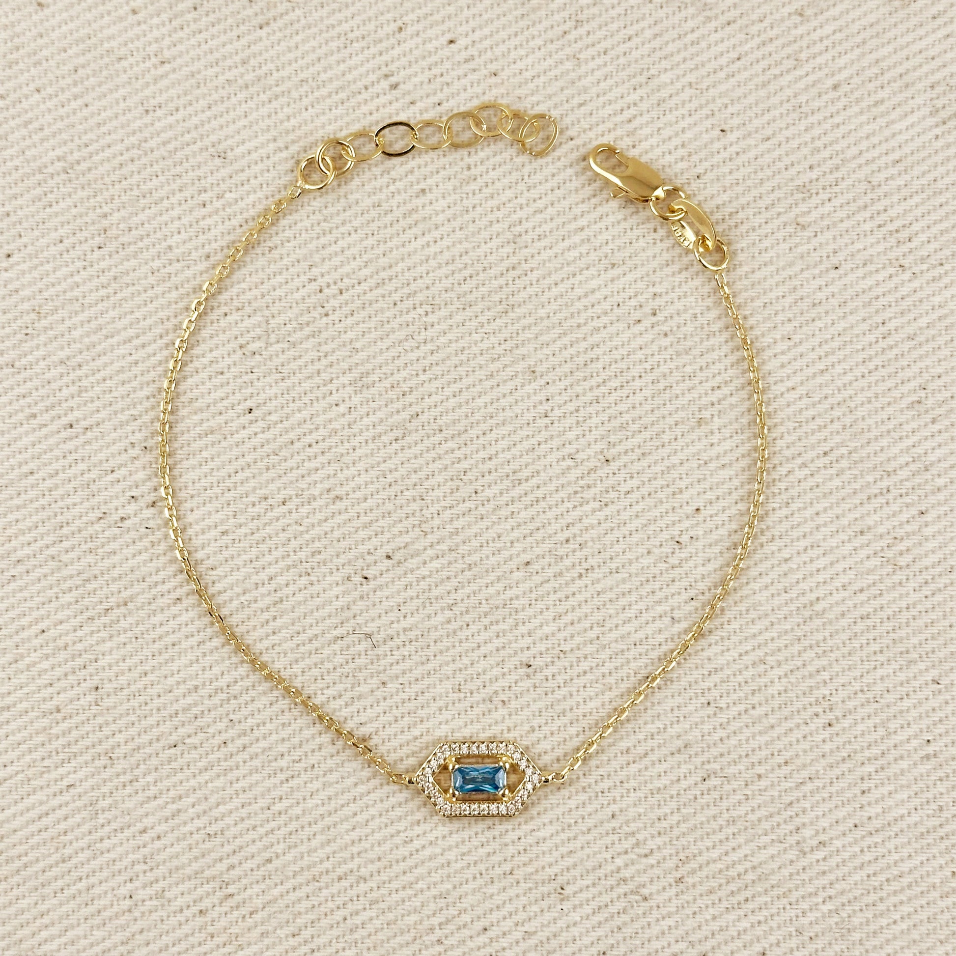 18k Gold Filled Fancy Birthstone Bracelet by GoldFi