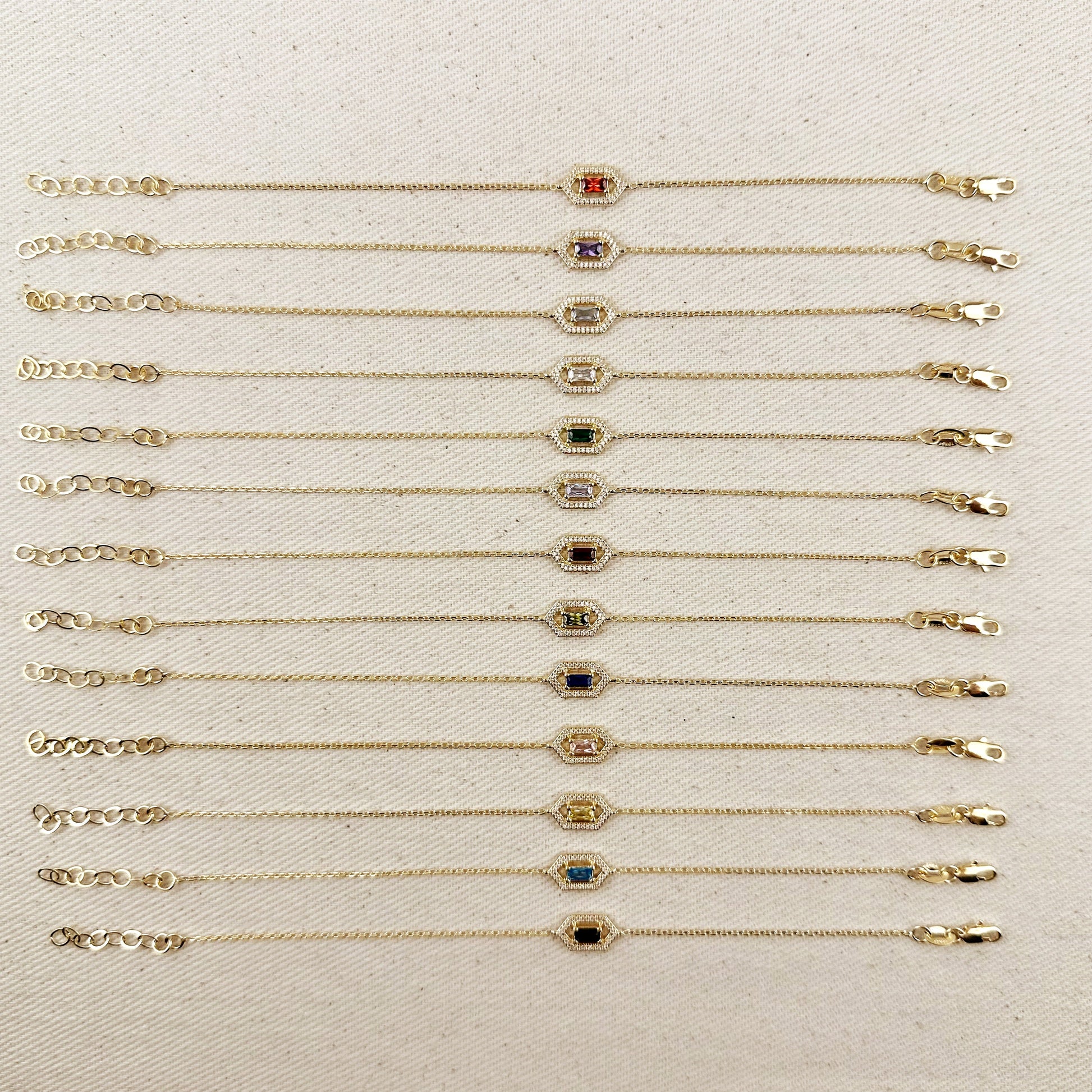 18k Gold Filled Fancy Birthstone Bracelet by GoldFi