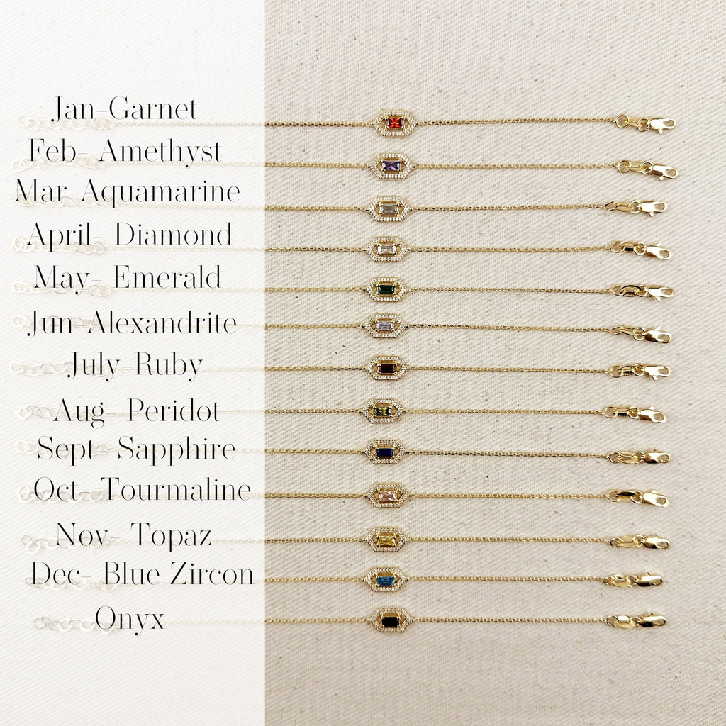 18k Gold Filled Fancy Birthstone Bracelet by GoldFi