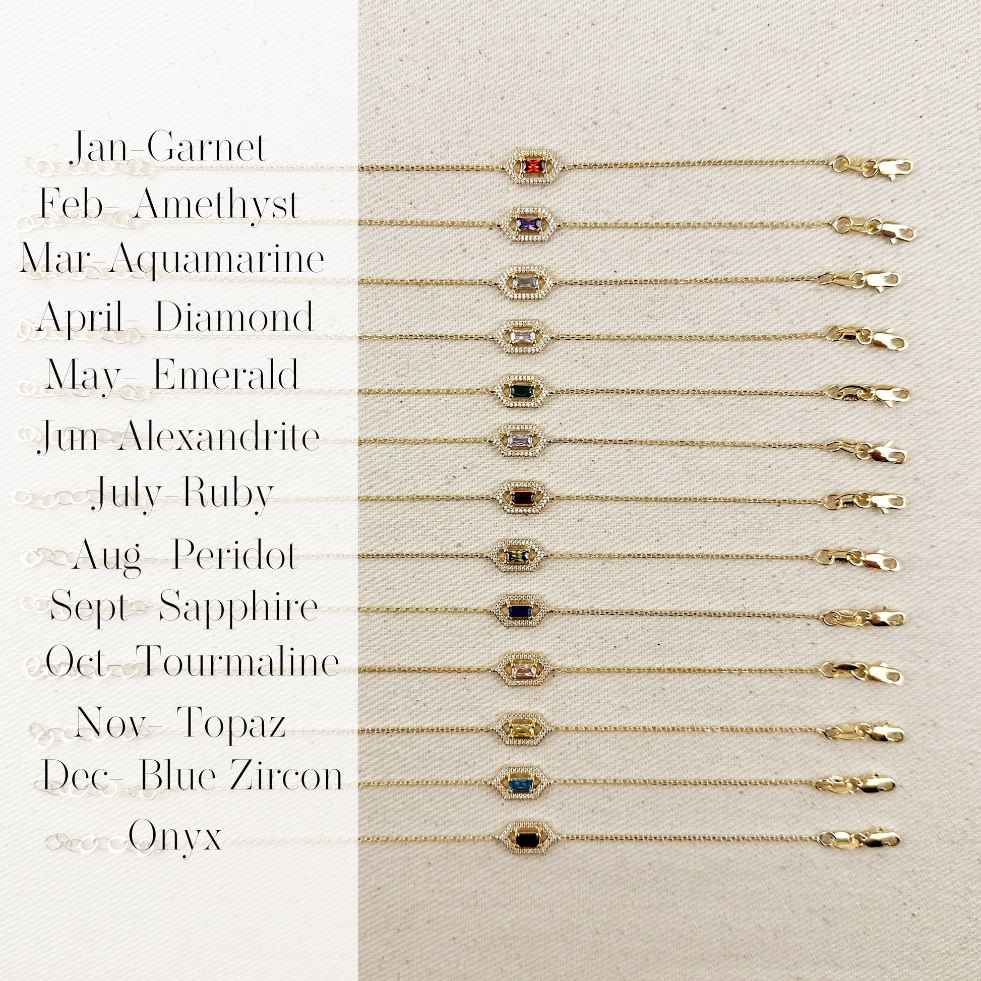 18k Gold Filled Fancy Birthstone Bracelet by GoldFi