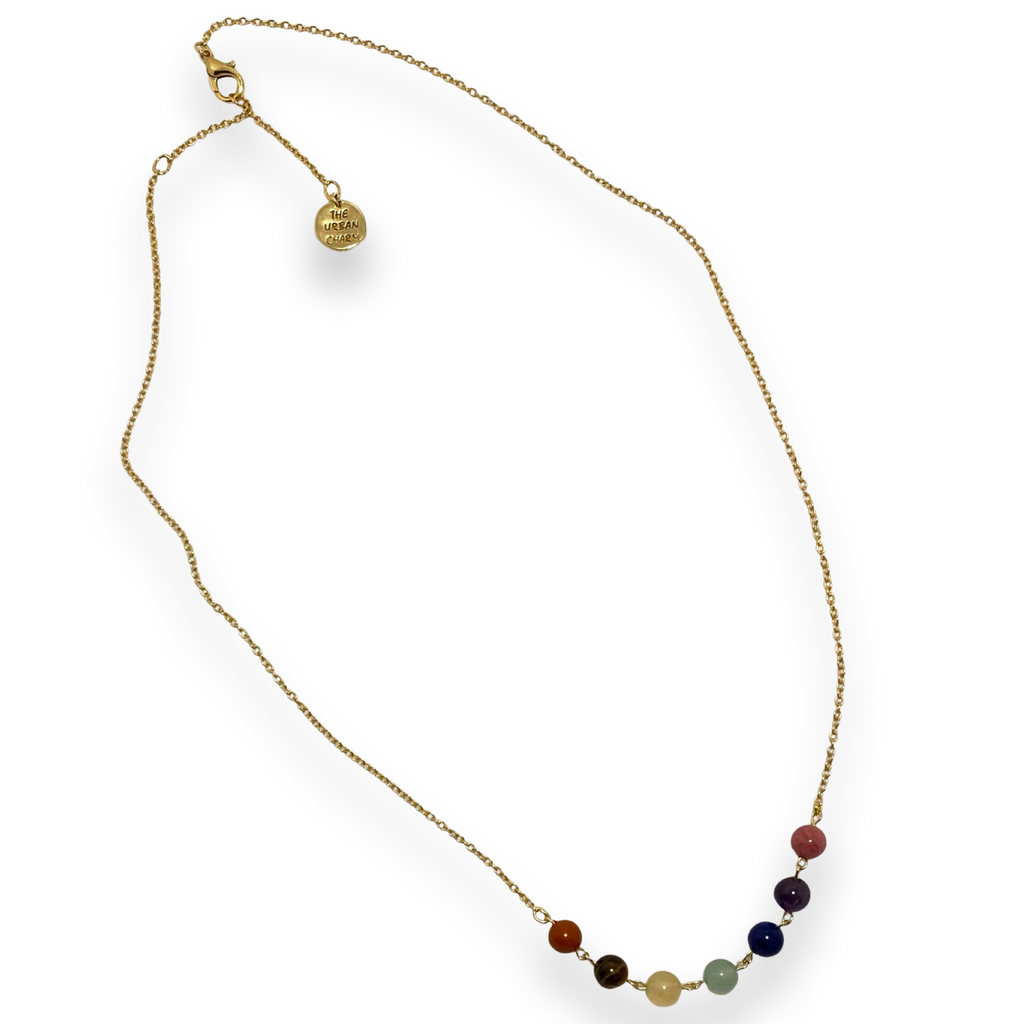 Chakra Balance Necklace with Natural Gemstones and Charm by The Urban Charm