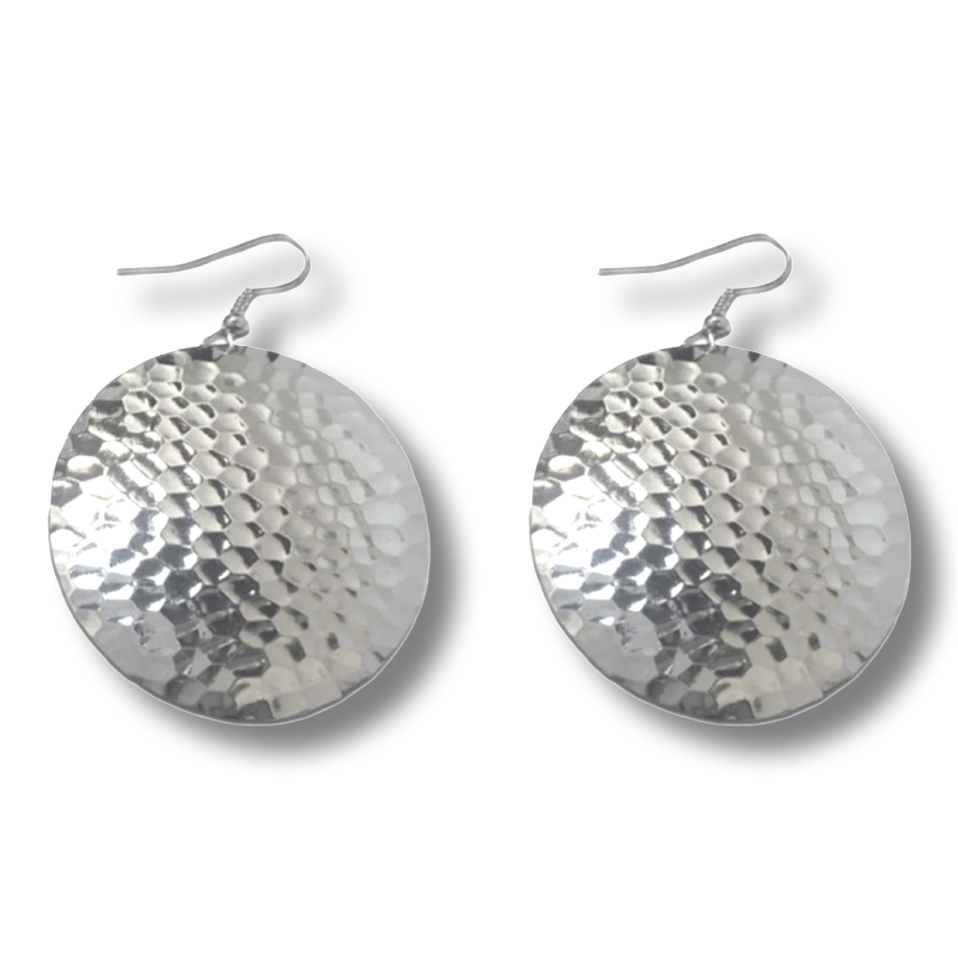 Gold Hammered Circle Earrings by The Urban Charm