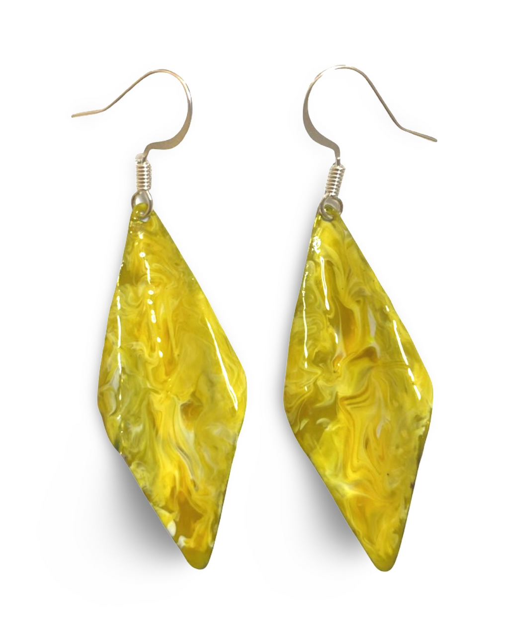 Yellow Marble Wavy Lures of Love Earrings by The Urban Charm